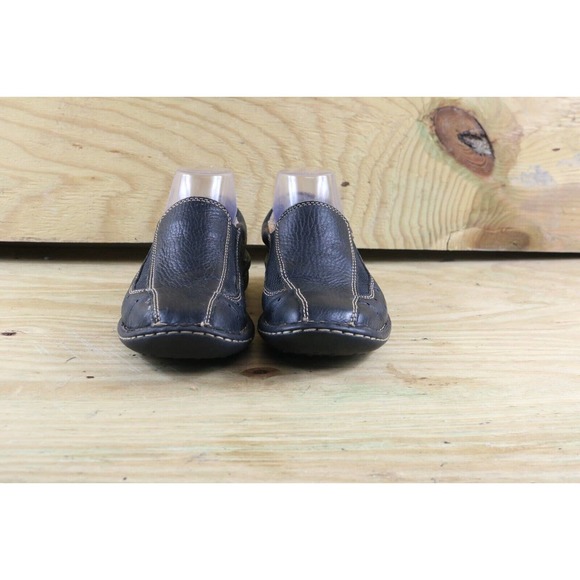 Born Shoes Womens 8 Perforated Black Leather Loafers Slip On - Picture 2 of 7